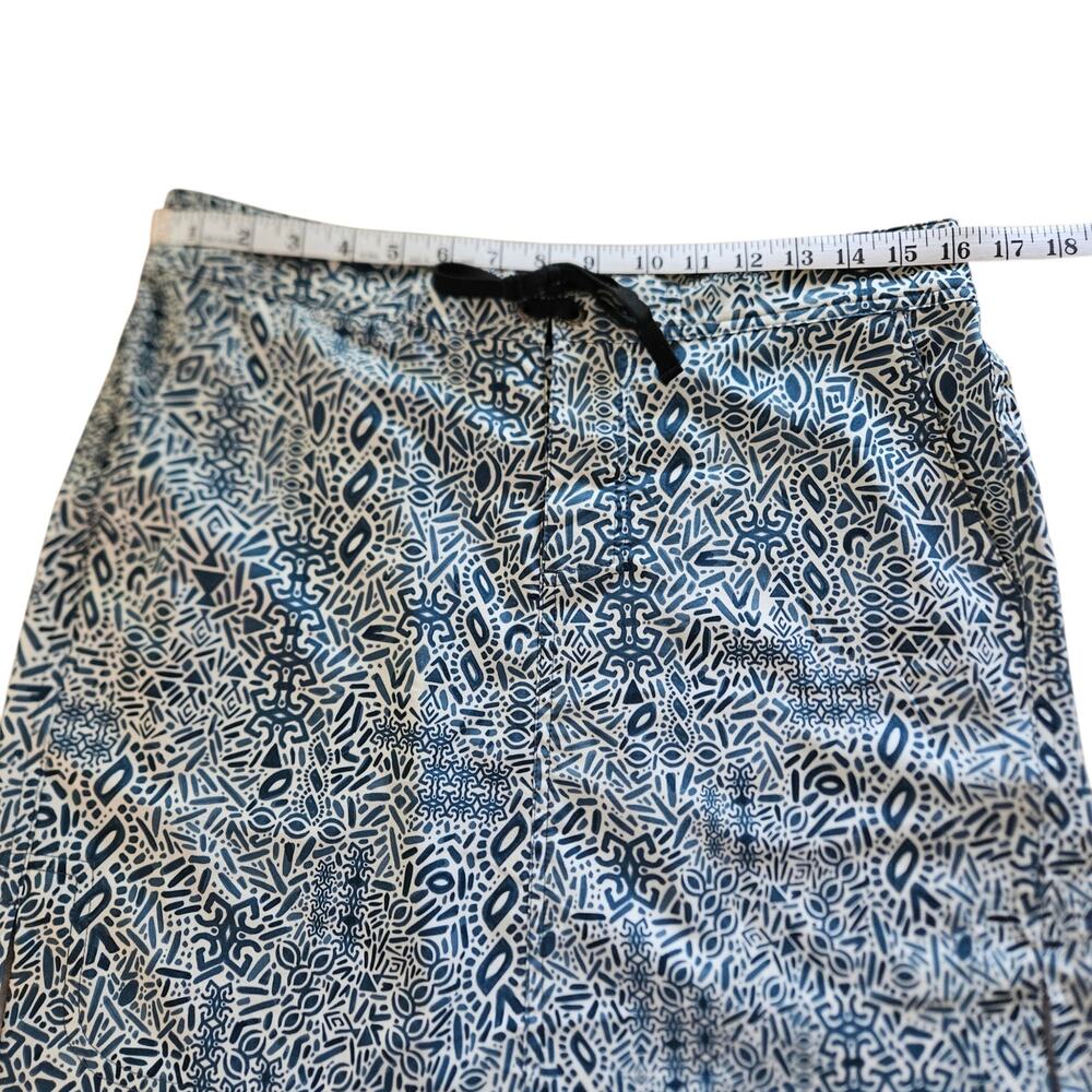 Women's Rip Skirt Hawaii Blue & White Print Tie Waist Cover-Up Medium - Picture 7 of 12